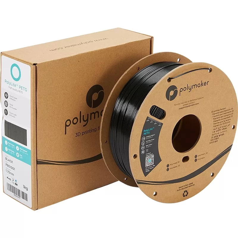 Emballage PolyLite PETG Noir - 1.75mm - 1 kg Emballage PolyLite PETG Noir - 1.75mm - 1 kg